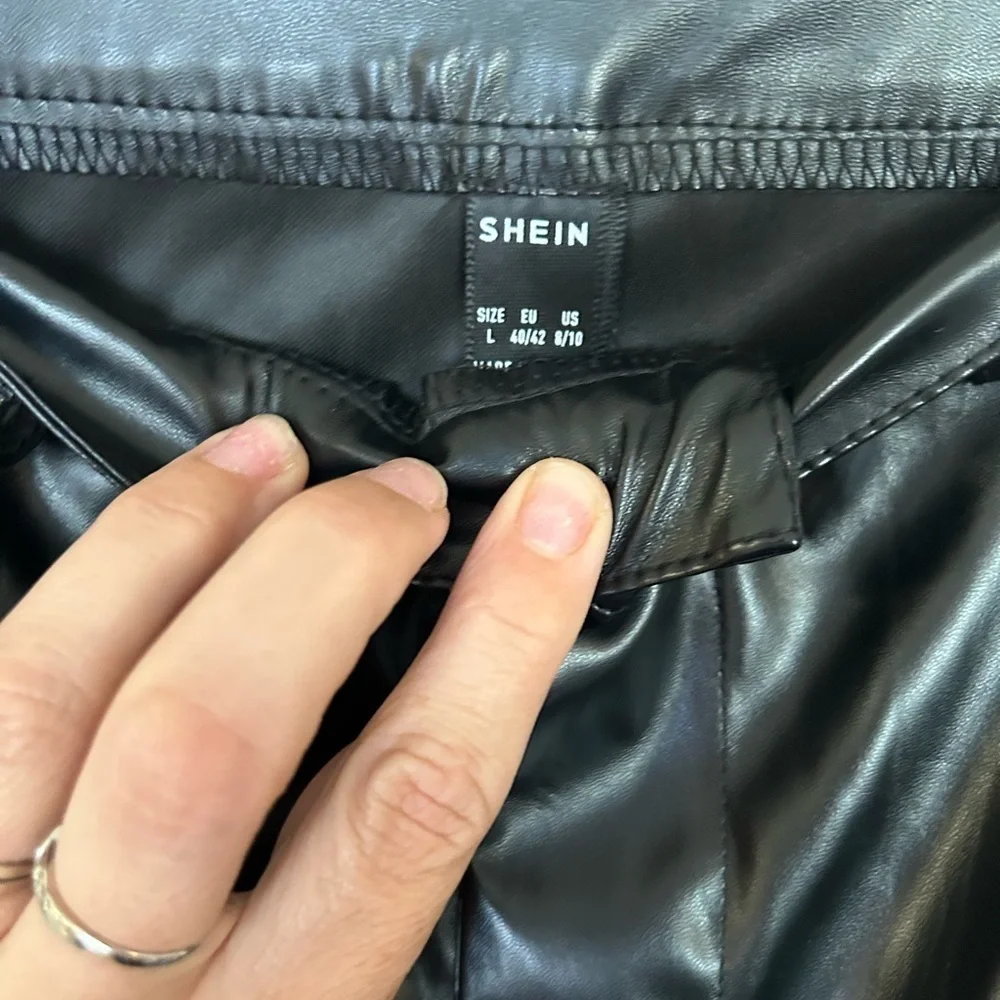 Shein faux leather jogger pants large